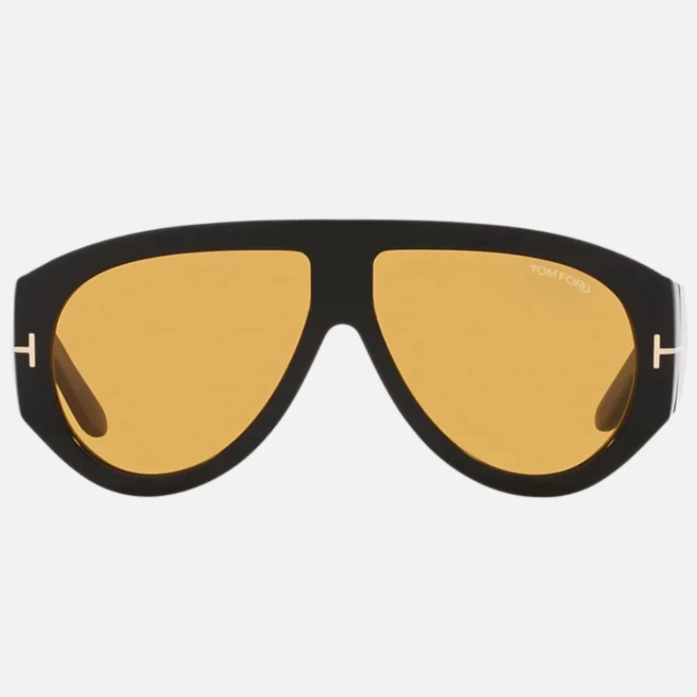 NWOT Tom Ford Black & Gold Aviator Sunglasses, Velvet Case Included